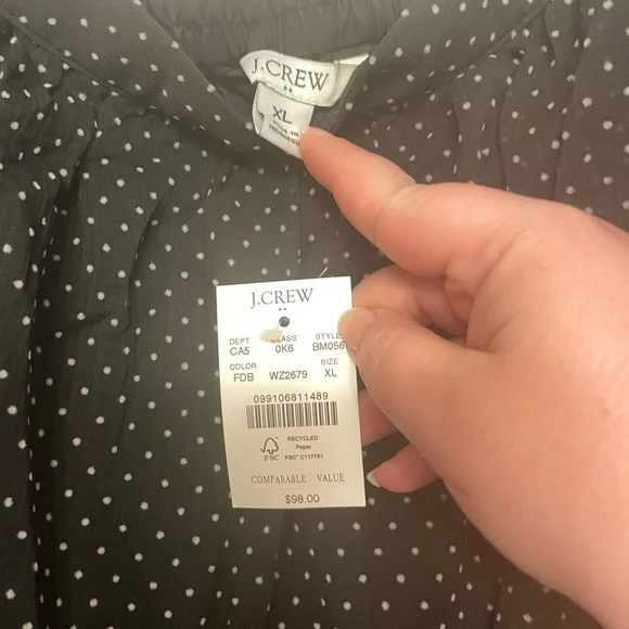 NWT J. Crew ruffle midi polka dot skirt - Picture 3 of 3